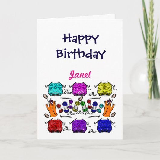 De tekstvakje gelukkige van de Verjaardag (naam) Kaart (Voorkant)