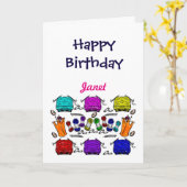 De tekstvakje gelukkige van de Verjaardag (naam) Kaart (Gele Bloem)