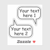 De tekstwoordbelletjes van de douane van de toespr sticker (Vel)