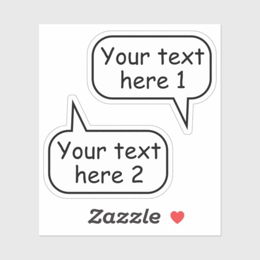 De tekstwoordbelletjes van de douane van de toespr sticker (Vel)