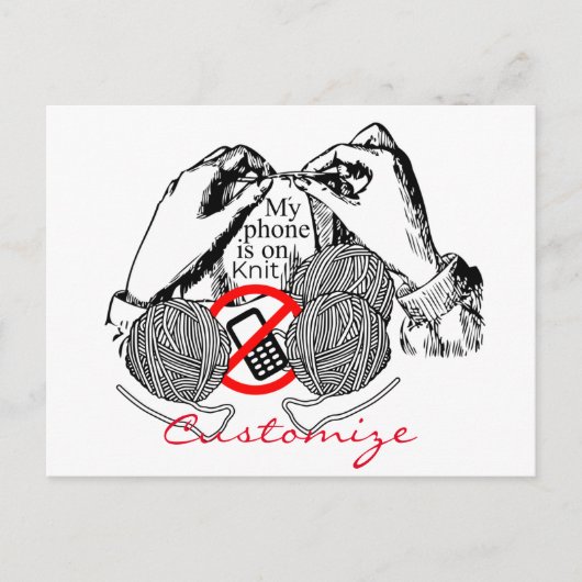 De telefoon is op Knit Thunder_Cove Briefkaart (Voorkant)
