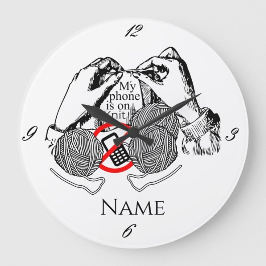 De telefoon is op Knit Thunder_Cove Grote Klok (Voorkant)