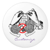 De telefoon is op Knit Thunder_Cove Keramische Knop (Voorkant)