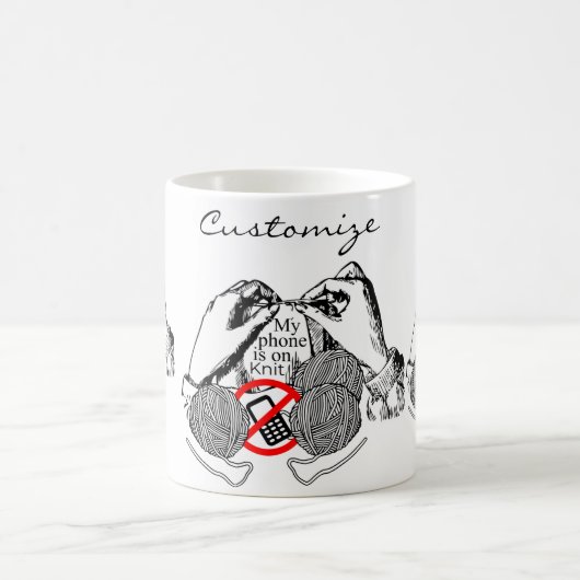 De telefoon is op Knit Thunder_Cove Koffiemok (Center)