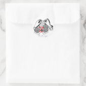 De telefoon is op Knit Thunder_Cove Ronde Sticker (Tas)