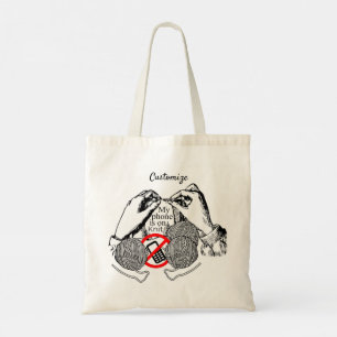 De telefoon is op Knit Thunder_Cove Tote Bag