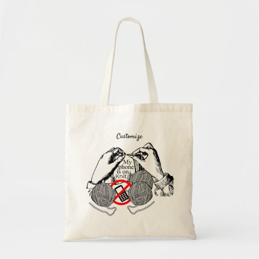 De telefoon is op Knit Thunder_Cove Tote Bag (Voorkant)