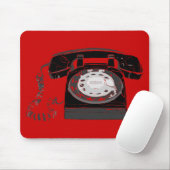 De telefoon van de terugtrekkist op Red Mousepad Muismat (Met muis)