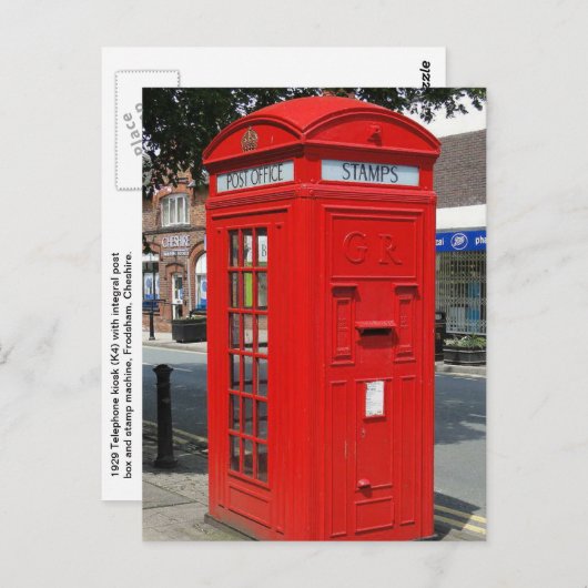 De telefooncel van Beritish Briefkaart (Voorkant / Achterkant)