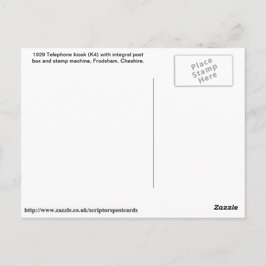 De telefooncel van Beritish Briefkaart (Achterkant)