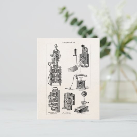 De Telefoons van de Illustrator van de Telefoon R Briefkaart (Staand voorkant)