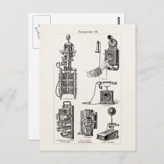 De  Telefoons van de Illustrator van de Telefoon R Briefkaart (Voorkant / Achterkant)