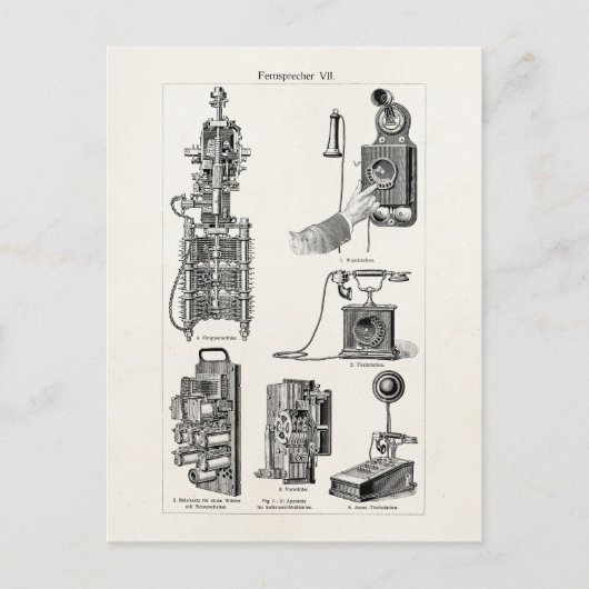 De  Telefoons van de Illustrator van de Telefoon R Briefkaart (Voorkant)
