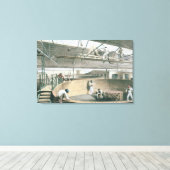 De telegraafkabel in de tanks van de twee canvas afdruk (Insitu (Houten vloer))