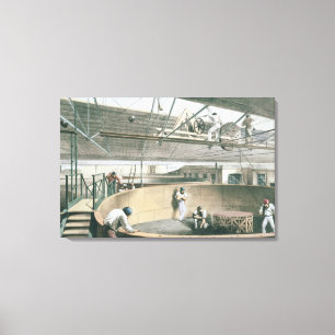 De telegraafkabel in de tanks van de twee canvas afdruk