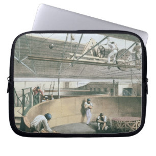 De telegraafkabel in de tanks van de twee laptop sleeve