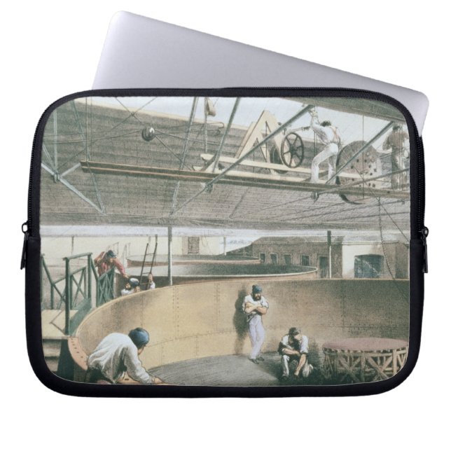 De telegraafkabel in de tanks van de twee laptop sleeve (Voorkant)