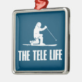 De Telemark Ski Life Metalen Ornament (Links)