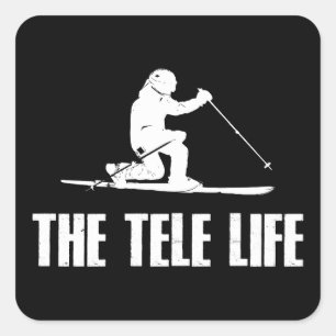 De Telemark Ski Life Vierkante Sticker