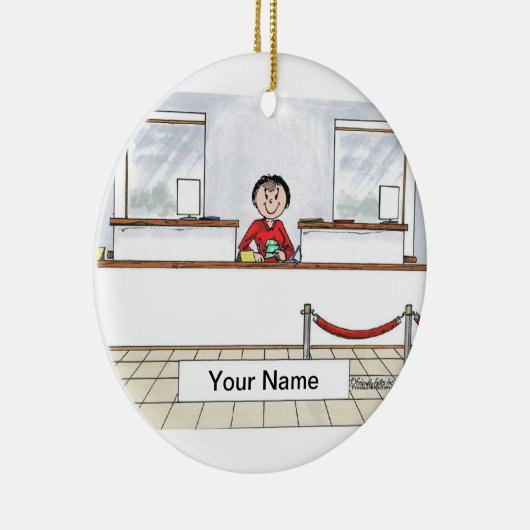 De Teller van de bank - Vrouw Keramisch Ornament (Rechts)