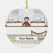 De Teller van de bank - Vrouw Keramisch Ornament (Voorkant)