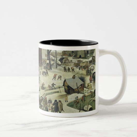 De telling bij Bethlehem 2 Tweekleurige Koffiemok (Rechts)