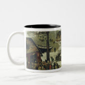 De telling bij Bethlehem 2 Tweekleurige Koffiemok (Links)