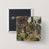 De telling bij Bethlehem 2 Vierkante Button 5,1 Cm (Voorkant /achterkant)