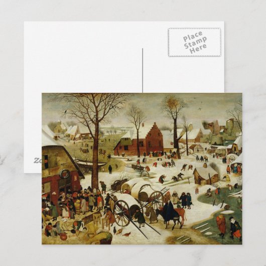 De telling in Bethlehem Briefkaart (Voorkant / Achterkant)