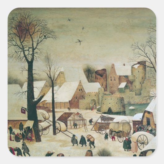 De telling in Bethlehem Vierkante Sticker (Voorkant)