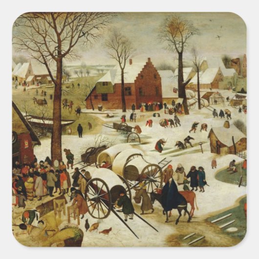 De telling in Bethlehem Vierkante Sticker (Voorkant)