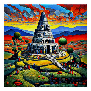 De tempel bouwen perfect poster