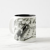 De tempel tweekleurige koffiemok (Voorkant links)
