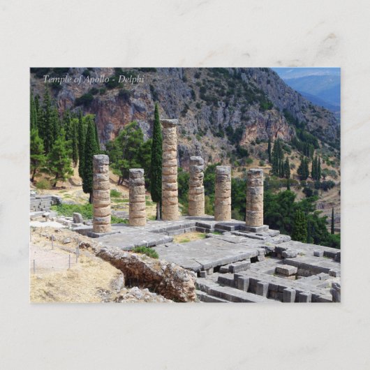 De tempel van Apollo - Delphi Briefkaart (Voorkant)