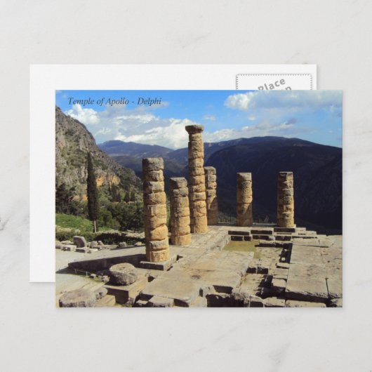De tempel van Apollo - Delphi Briefkaart (Voorkant / Achterkant)