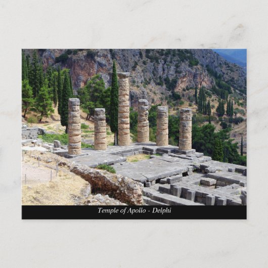 De tempel van Apollo - Delphi Briefkaart (Voorkant)