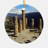 De tempel van Apollo - Delphi Keramisch Ornament (Voorkant)