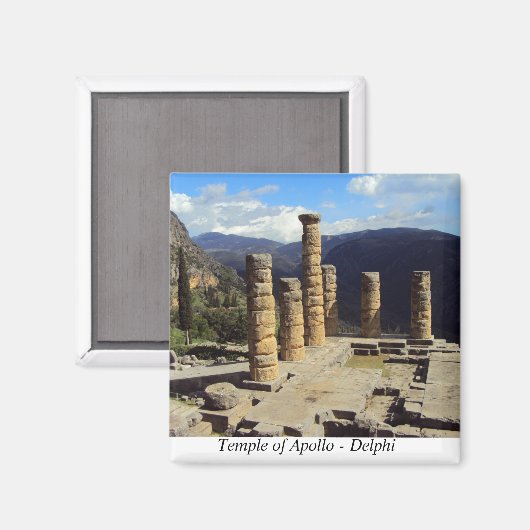 De tempel van Apollo - Delphi Magneet (Voorkant / Achterkant)
