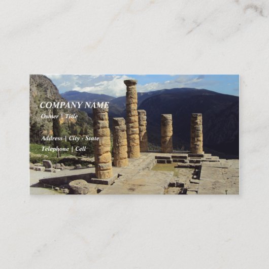 De tempel van Apollo - Delphi Visitekaartje (Voorkant)