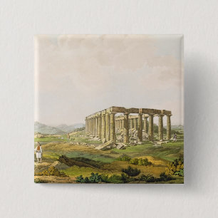 De tempel van Apollo Epicurius, bord 25 uit Deel Vierkante Button 5,1 Cm