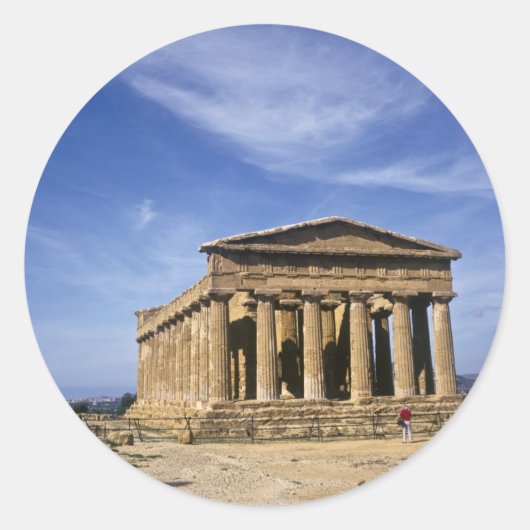De tempel van Concordia in Agrigento, Italië Ronde Sticker (Voorkant)