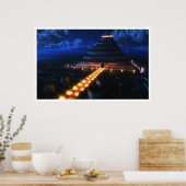 De tempel van de lek (nacht) poster (Keuken)