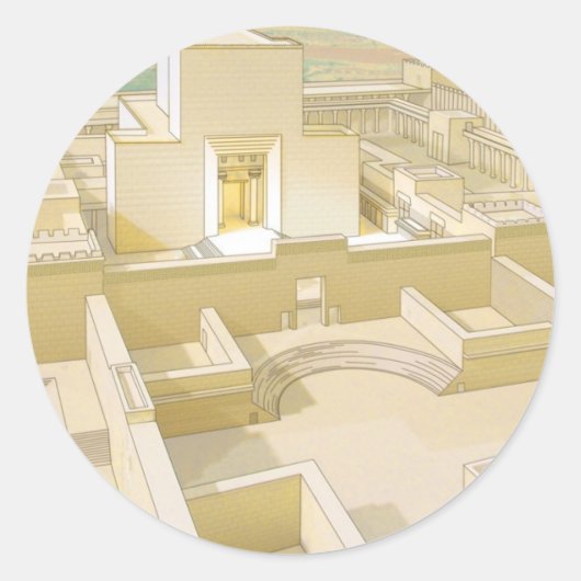 De Tempel van Jeruzalem Ronde Sticker (Voorkant)