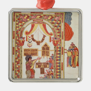 De tempel van Jeruzalem uit de Bijbel Metalen Ornament