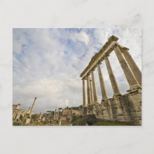 De tempel van Saturnus is de oudste in de Romeinse Briefkaart