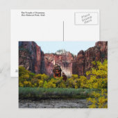 De tempel van Sinawava, Zion, Utah, Briefkaart (Voorkant / Achterkant)