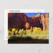 De tempel van Sinawava, Zion, Utah, Briefkaart (Voorkant / Achterkant)