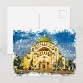De Tempel van Sint Sava Belgrado Srbija Briefkaart (Voorkant / Achterkant)