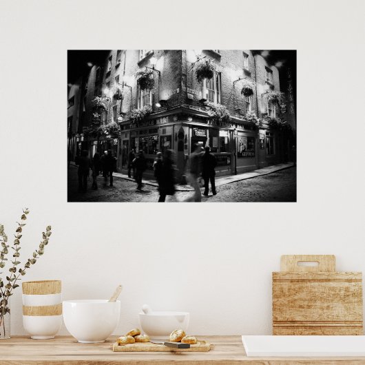 De tempelbar Pub, Dublin - Canvas Poster (Keuken)