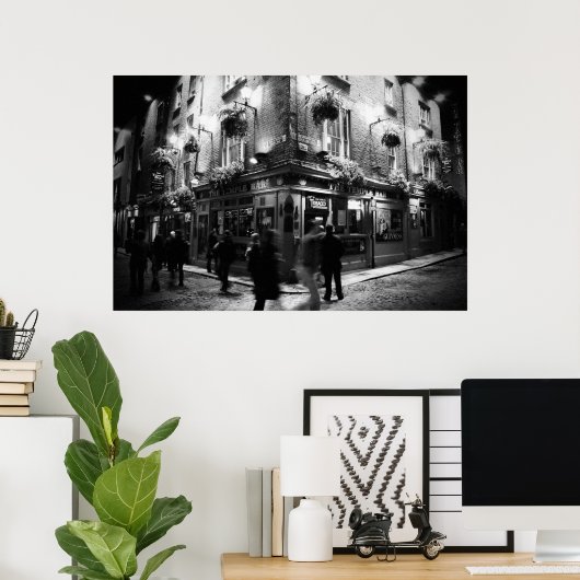 De tempelbar Pub, Dublin - Canvas Poster (Thuiskantoor)